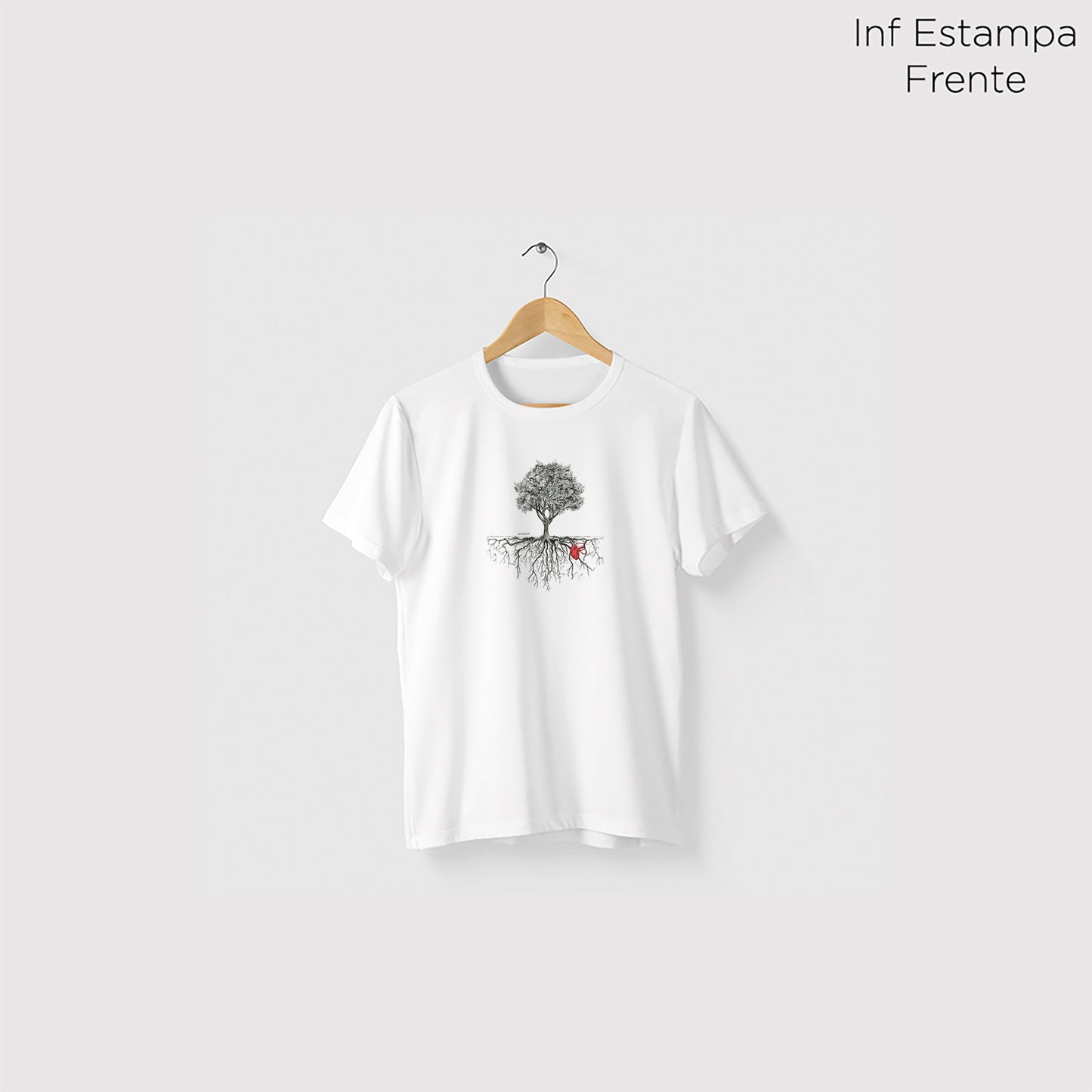 Camiseta Amazônia ÁRVORE CORAÇÃO DA NATUREZA - BRANCO - cód 0036