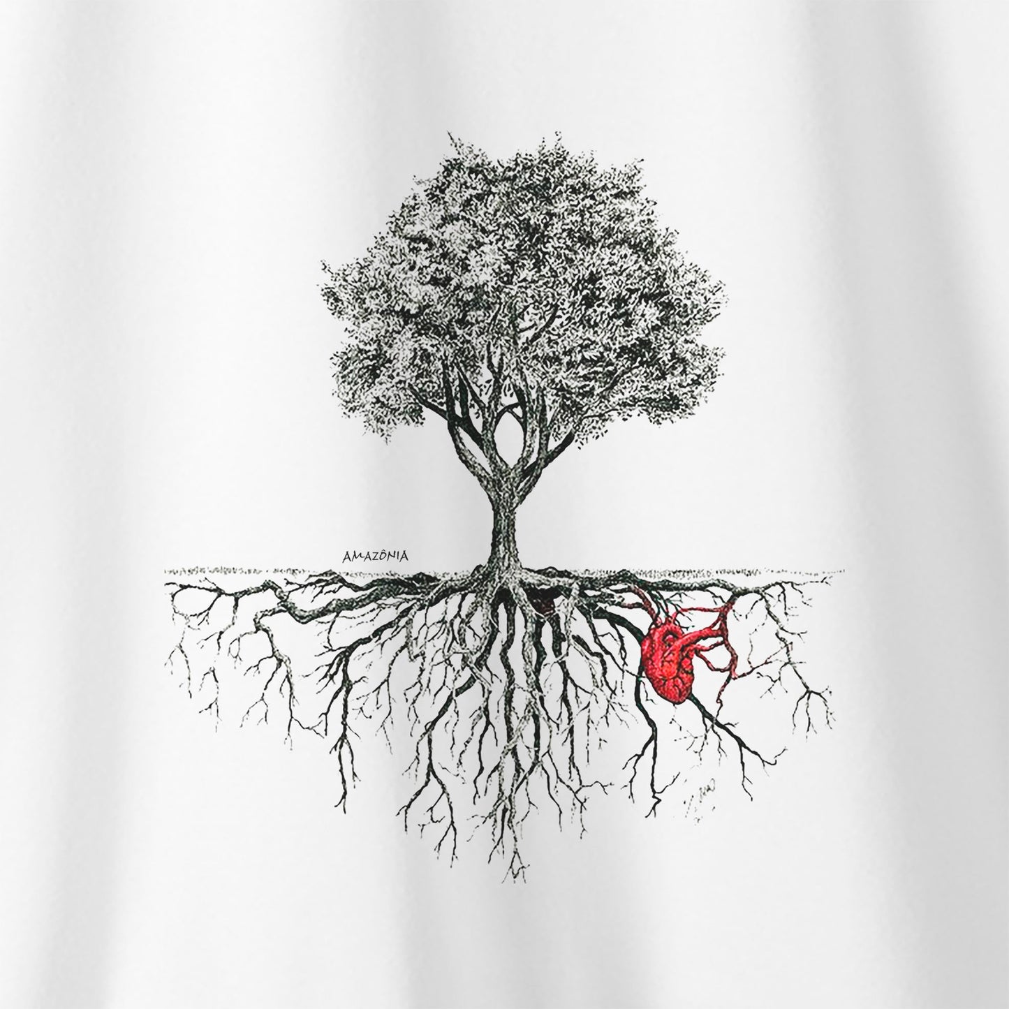 Camiseta Amazônia ÁRVORE CORAÇÃO DA NATUREZA - BRANCO - cód 0036