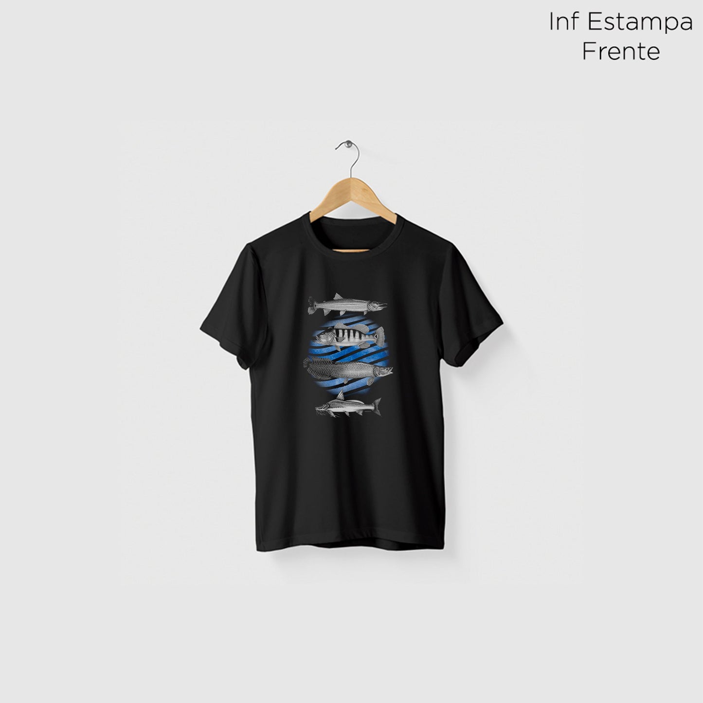 Camiseta Amazônia PEIXES DA AMAZÔNIA - PRETO - cód 0164
