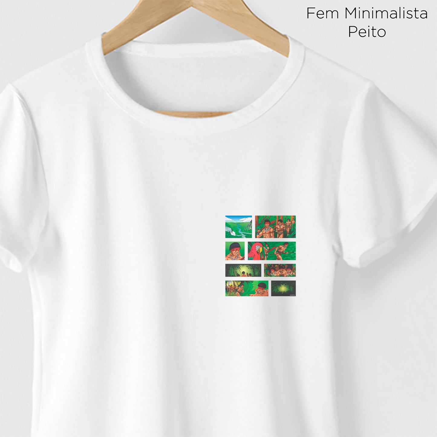 Camiseta Amazônia HISTORIA EM QUADRINHOS - BRANCO - cód 0176
