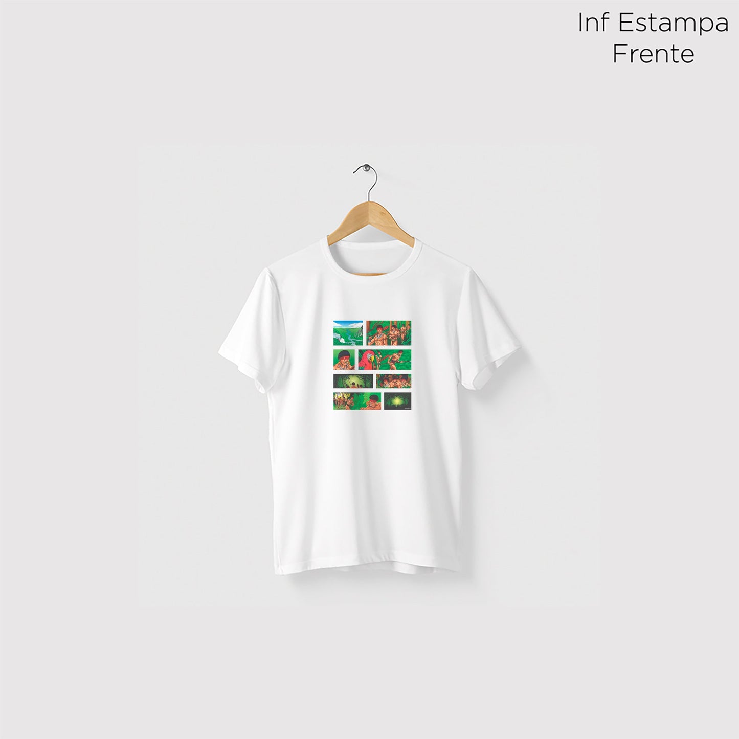 Camiseta Amazônia HISTORIA EM QUADRINHOS - BRANCO - cód 0176