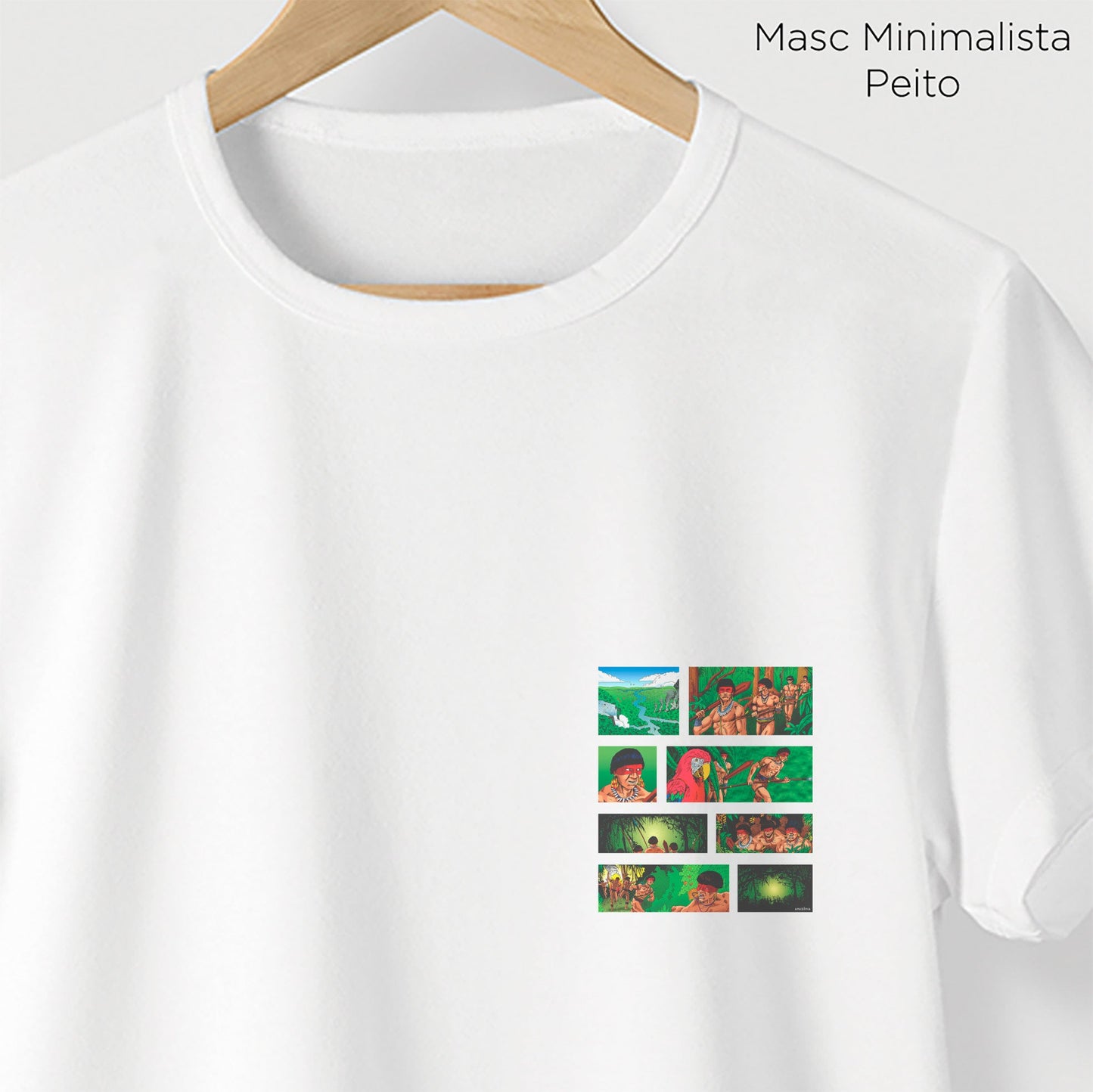 Camiseta Amazônia HISTORIA EM QUADRINHOS - BRANCO - cód 0176