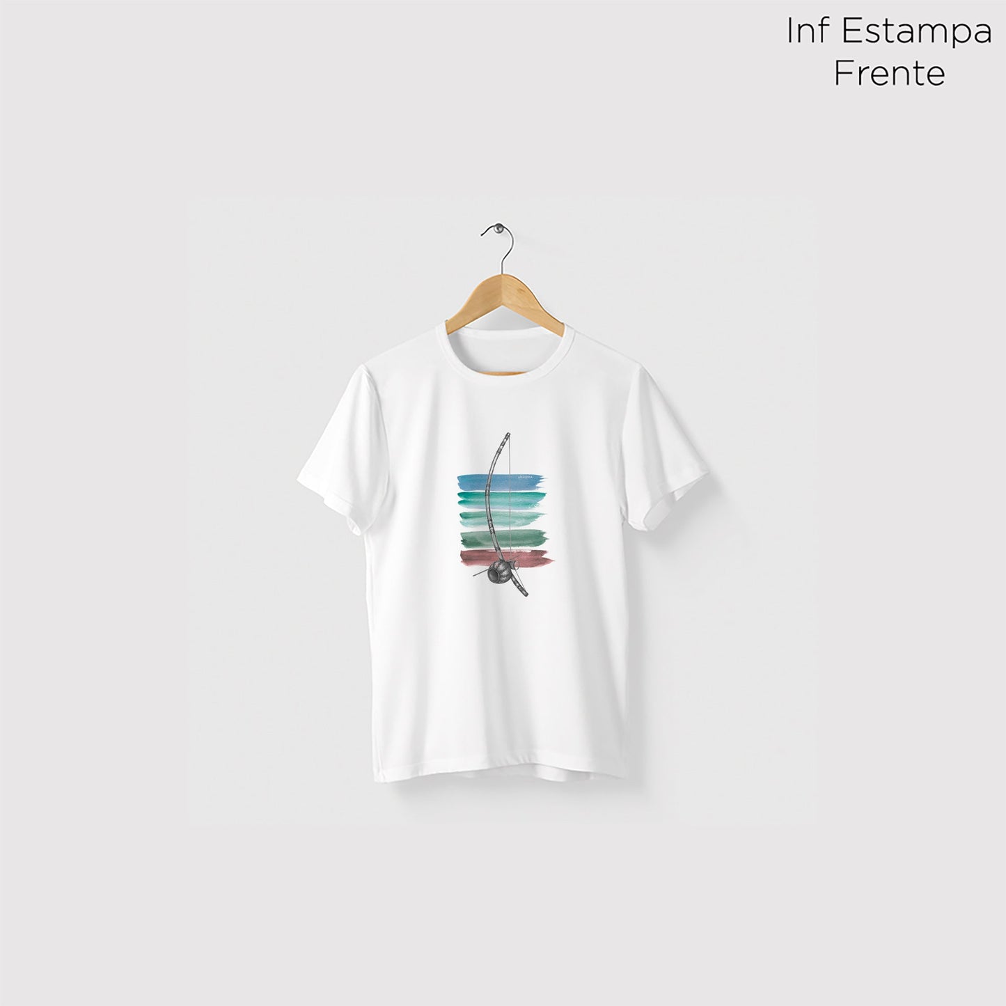 Camiseta Amazônia BERIMBAU AQUARELA - BRANCO - cód 0233