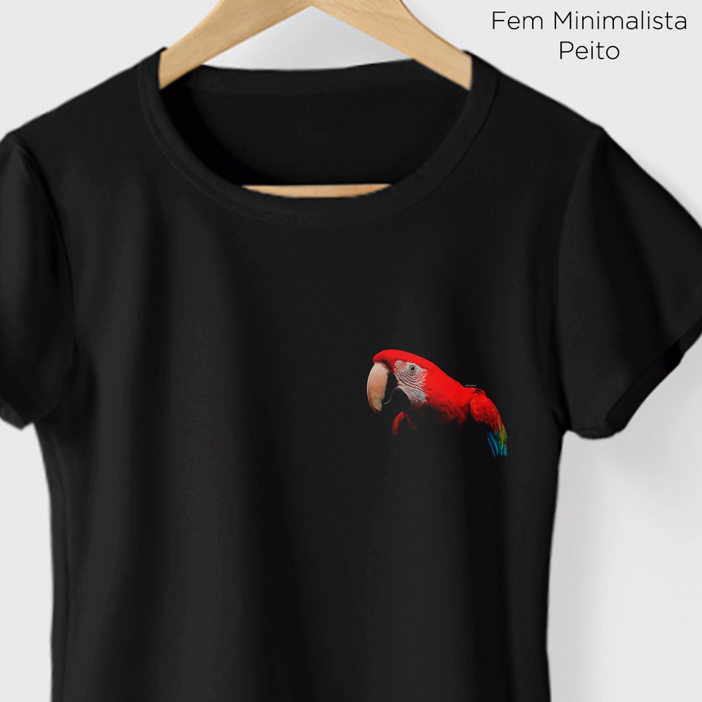 Camiseta Amazônia ARARA GRANDE - PRETO - cód 0268