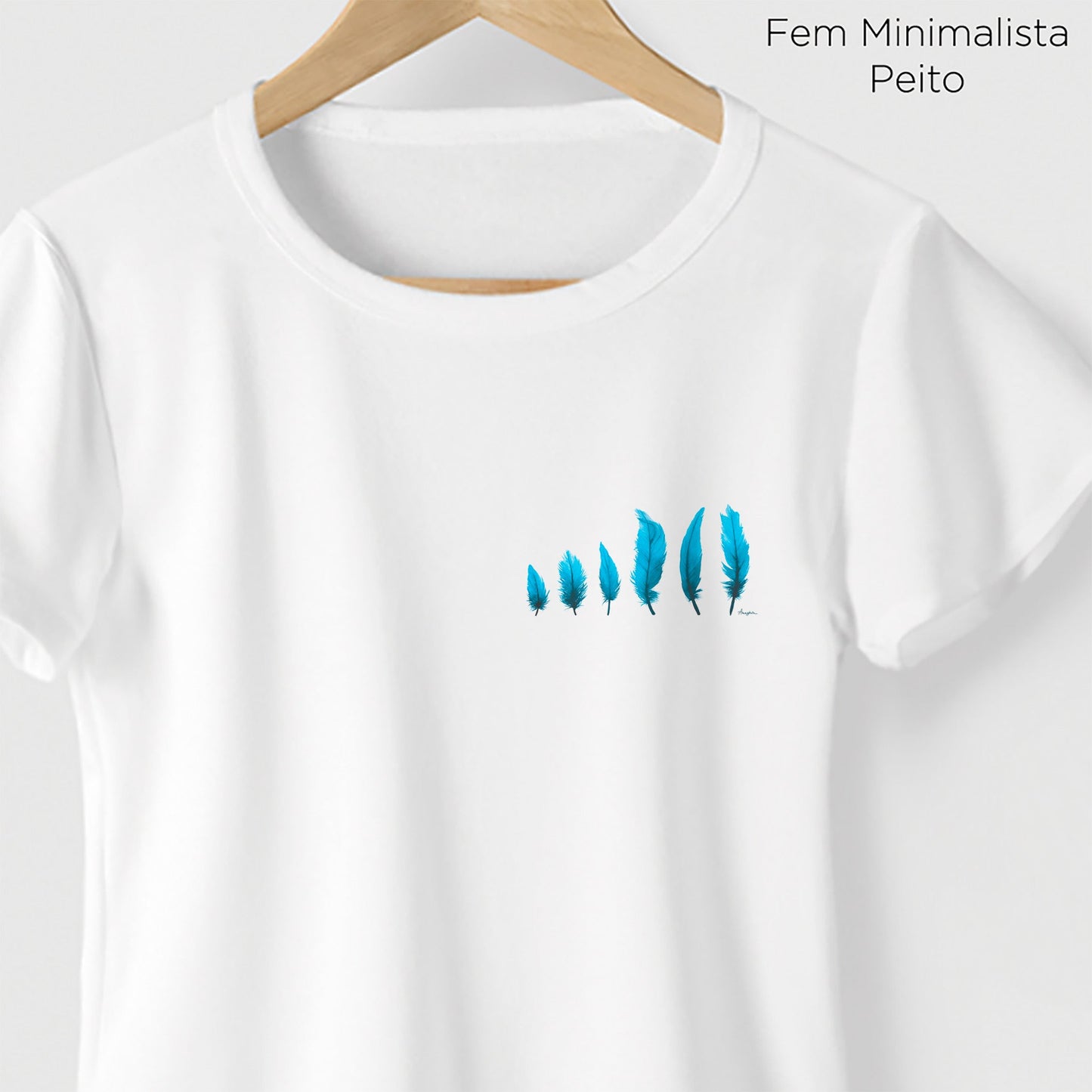 Camiseta Amazônia LEVEZA PENAS - BRANCO - cód 0302