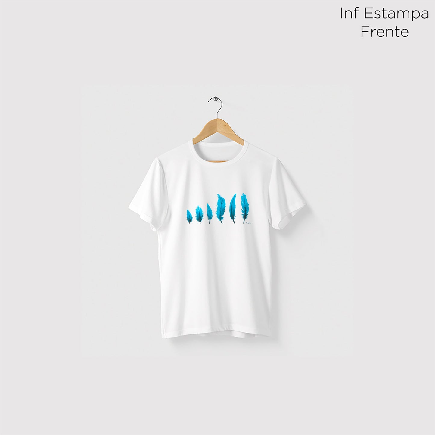 Camiseta Amazônia LEVEZA PENAS - BRANCO - cód 0302