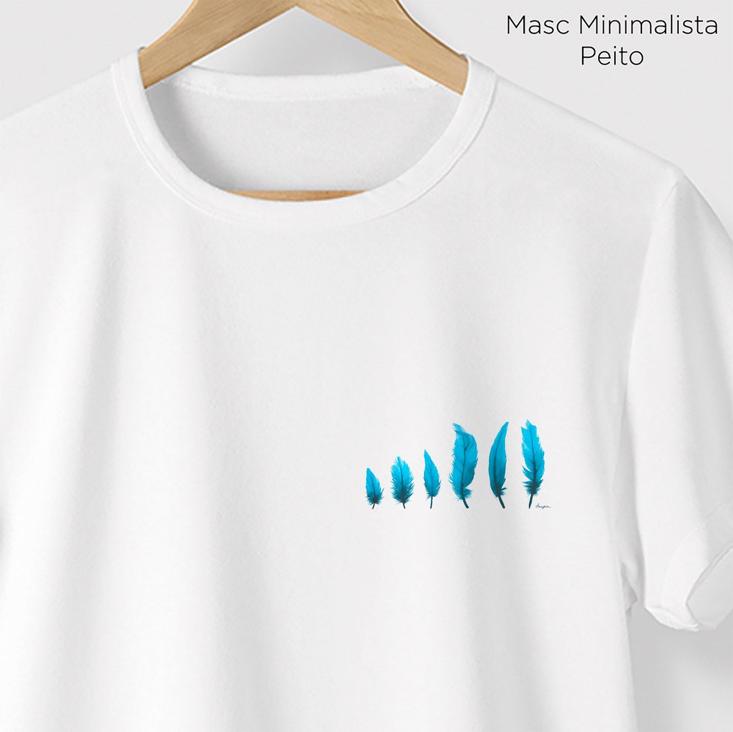 Camiseta Amazônia LEVEZA PENAS - BRANCO - cód 0302