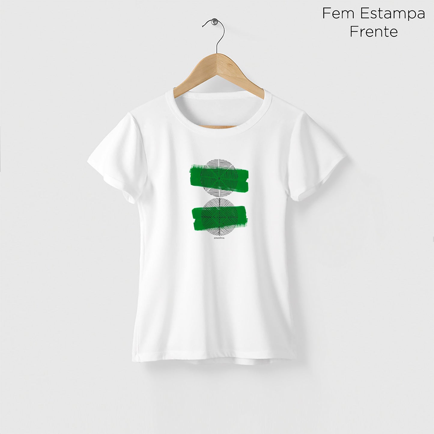 Camiseta Amazônia ARTE GRAFISMO - BRANCO - cód 0317