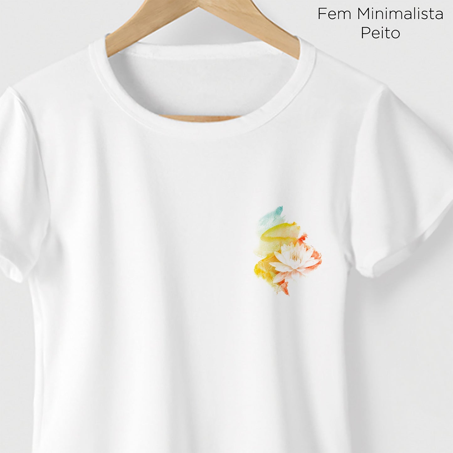 Camiseta Amazônia LOTUS AQUARELA - BRANCO - cód 0352