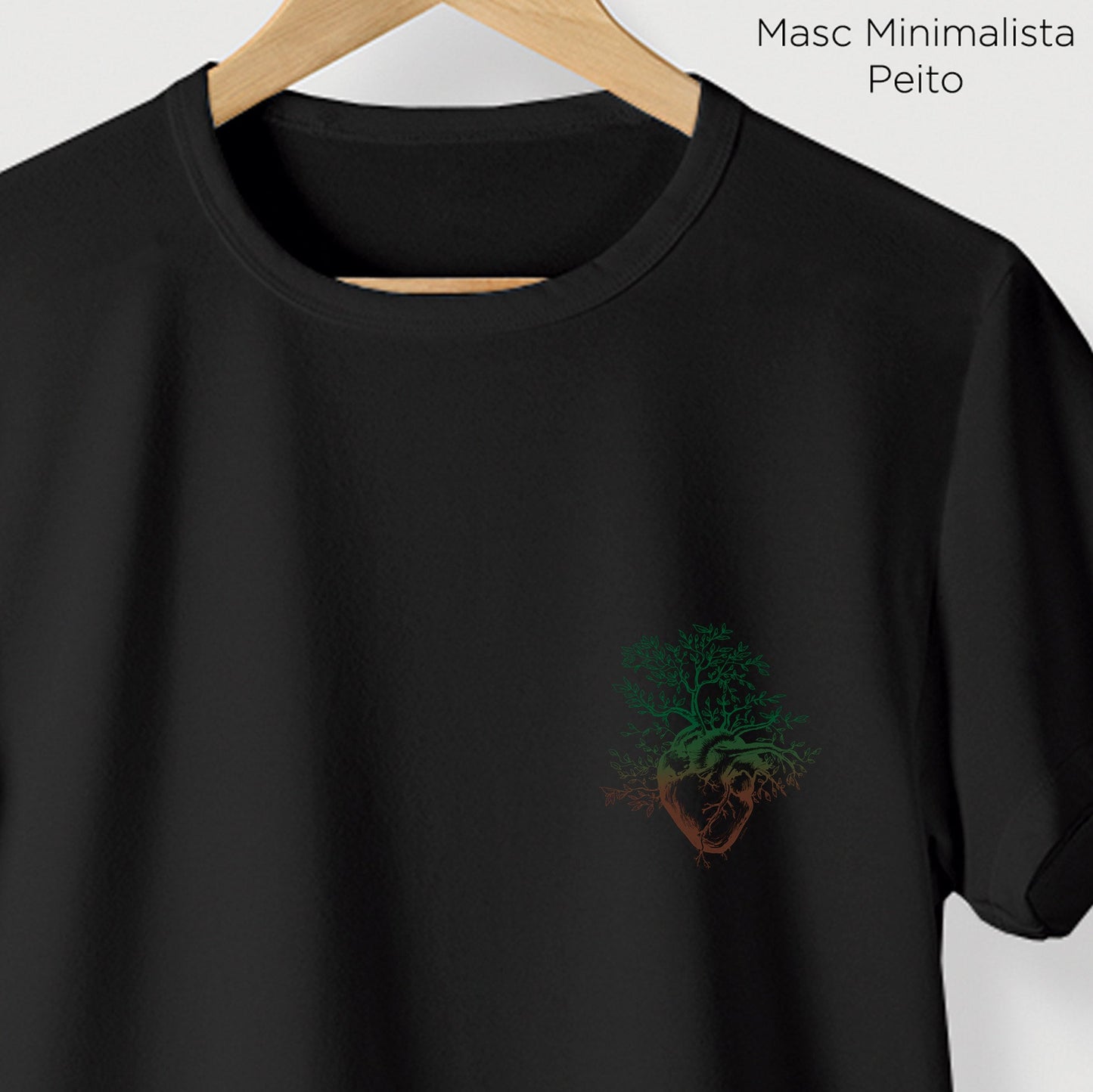 Camiseta Amazônia ÁRVORE CORAÇÃO - PRETO - cód 0371