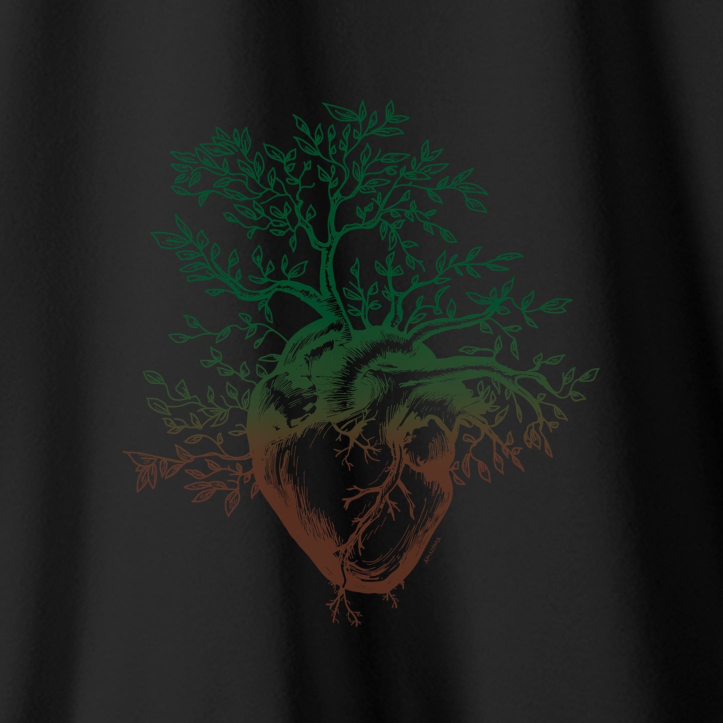 Camiseta Amazônia ÁRVORE CORAÇÃO - PRETO - cód 0371