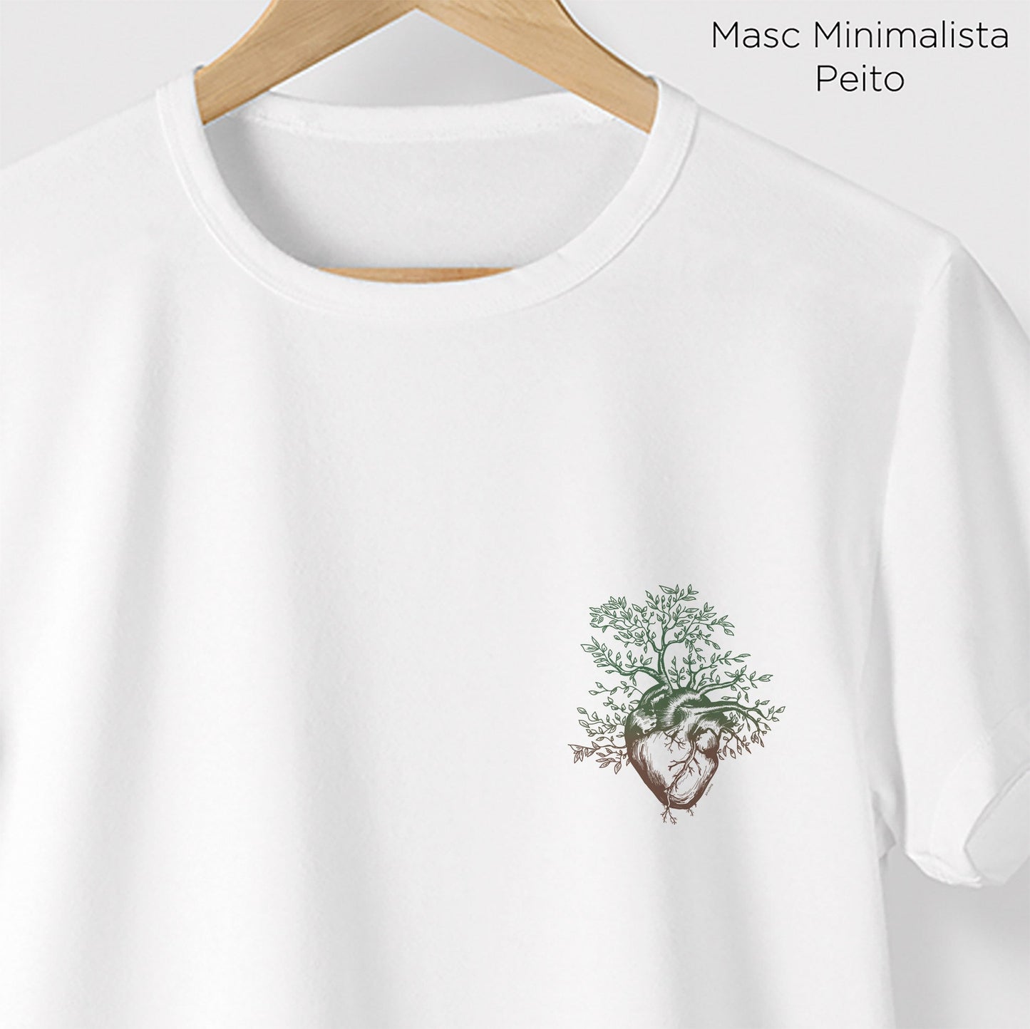 Camiseta Amazônia ÁRVORE CORAÇÃO - BRANCO - cód 0371