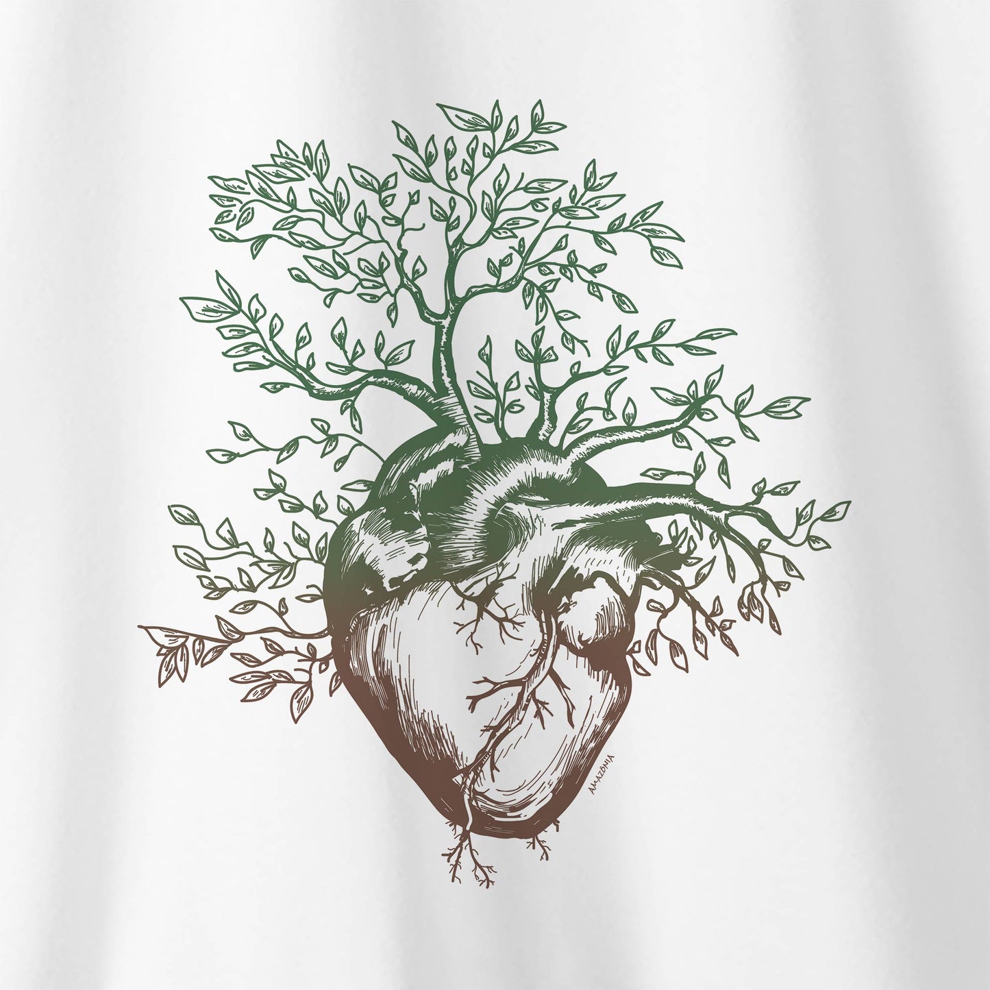 Camiseta Amazônia ÁRVORE CORAÇÃO - BRANCO - cód 0371
