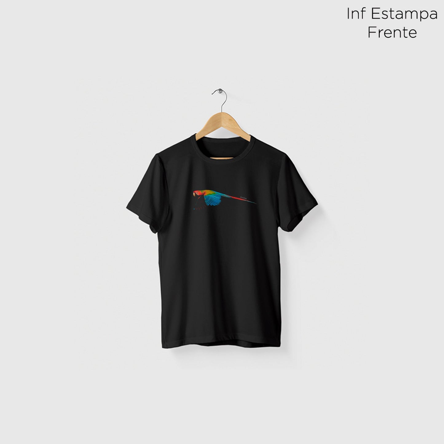 Camiseta Amazônia ARARA SOLO - PRETO - cód 0408