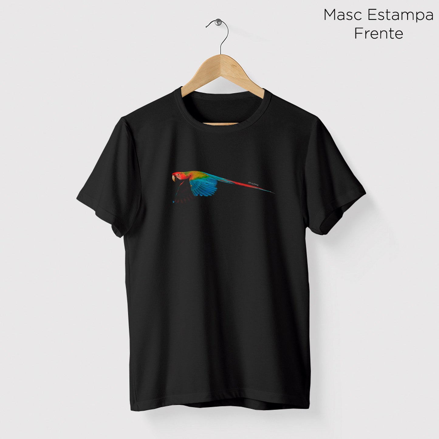 Camiseta Amazônia ARARA SOLO - PRETO - cód 0408