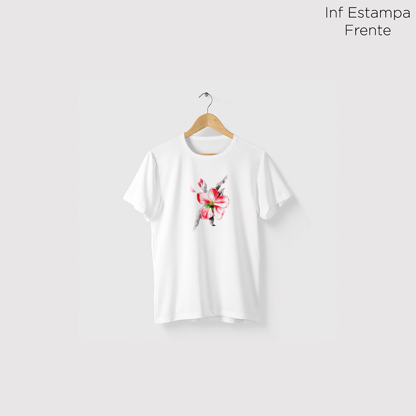 Camiseta Amazônia FLOR DE CEREJEIRA - BRANCO - cód 0445