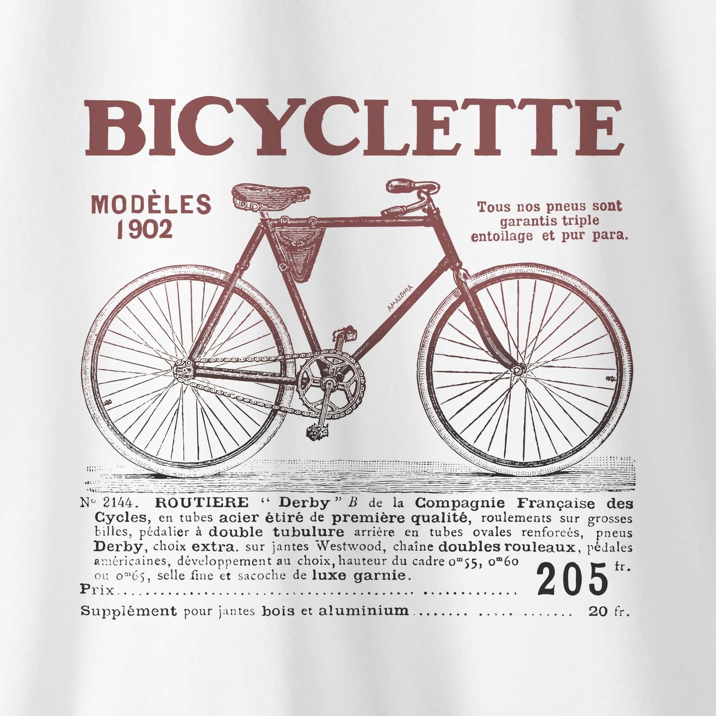 Camiseta Amazônia BICYCLETTE - BRANCO - cód 0456