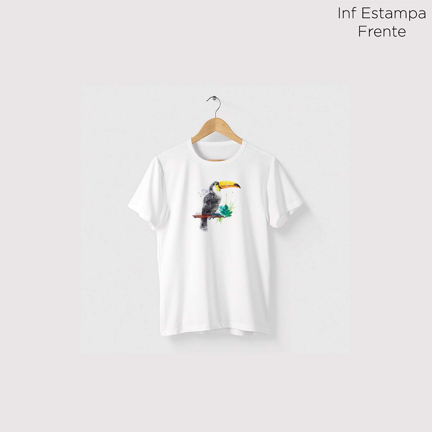 Camiseta Amazônia TUCANO TINTA - BRANCO - cód 0516