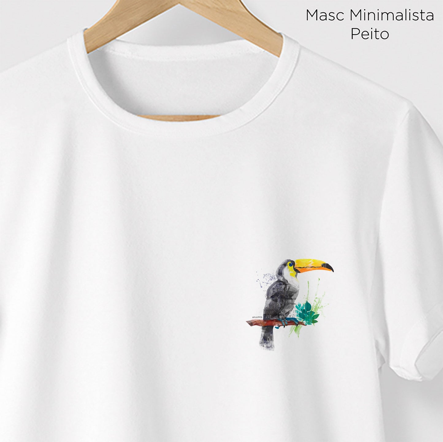 Camiseta Amazônia TUCANO TINTA - BRANCO - cód 0516