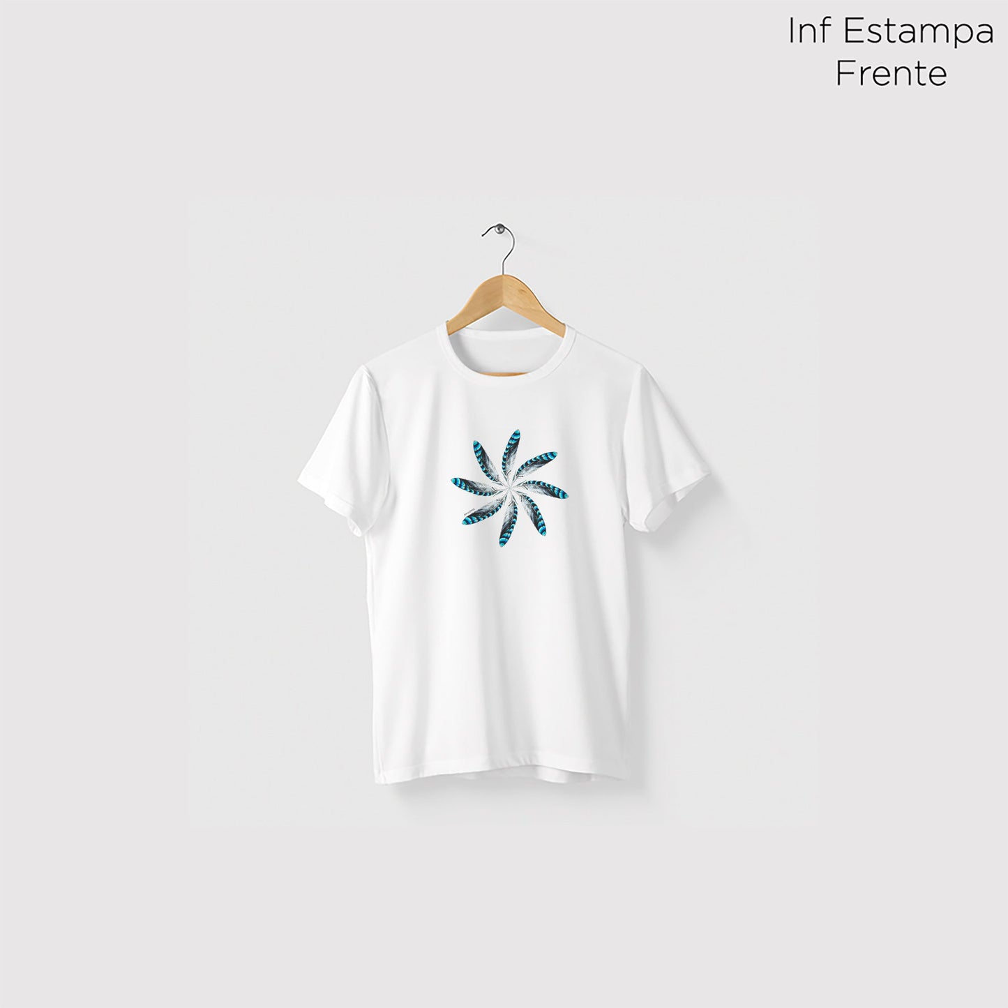 Camiseta Amazônia MANDALA 8 PENAS - BRANCO - cód 0522