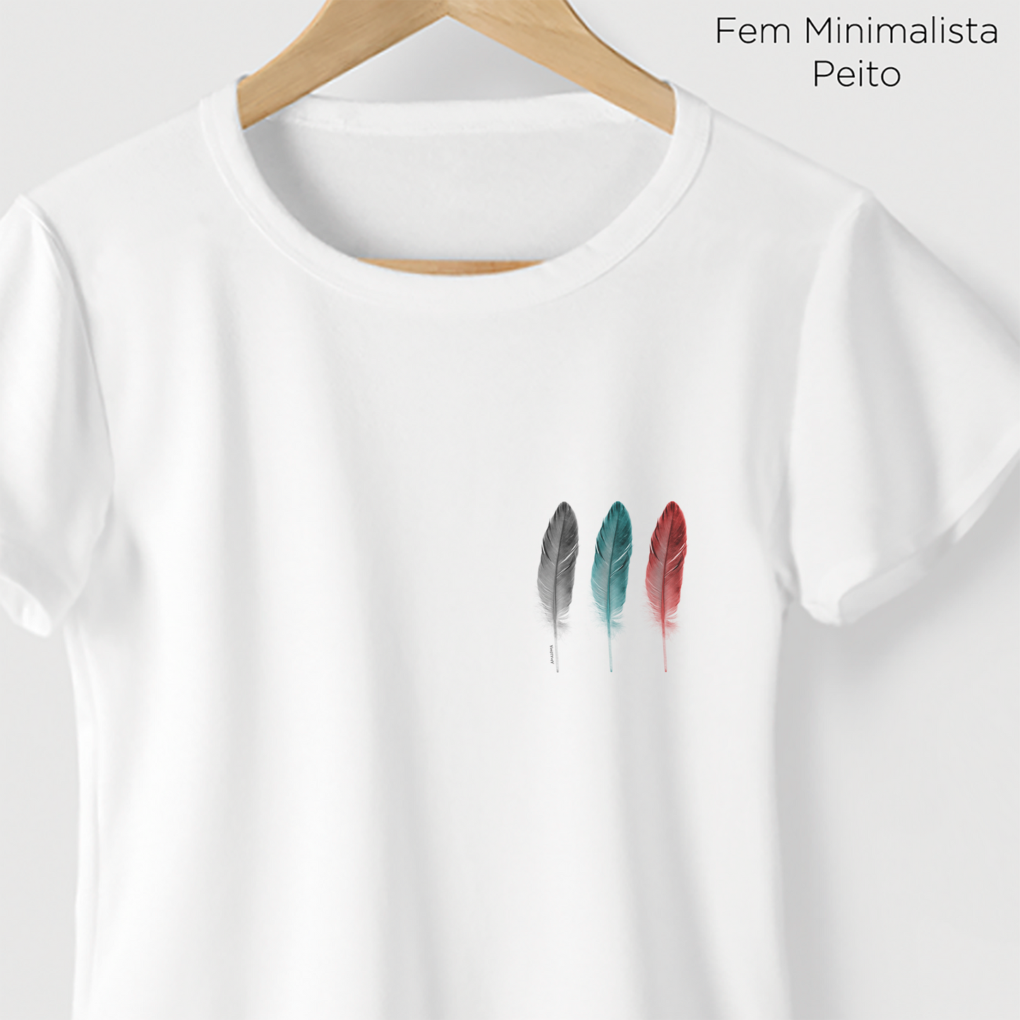 Camiseta Amazônia TRÊS PENAS - BRANCO - cód 0571