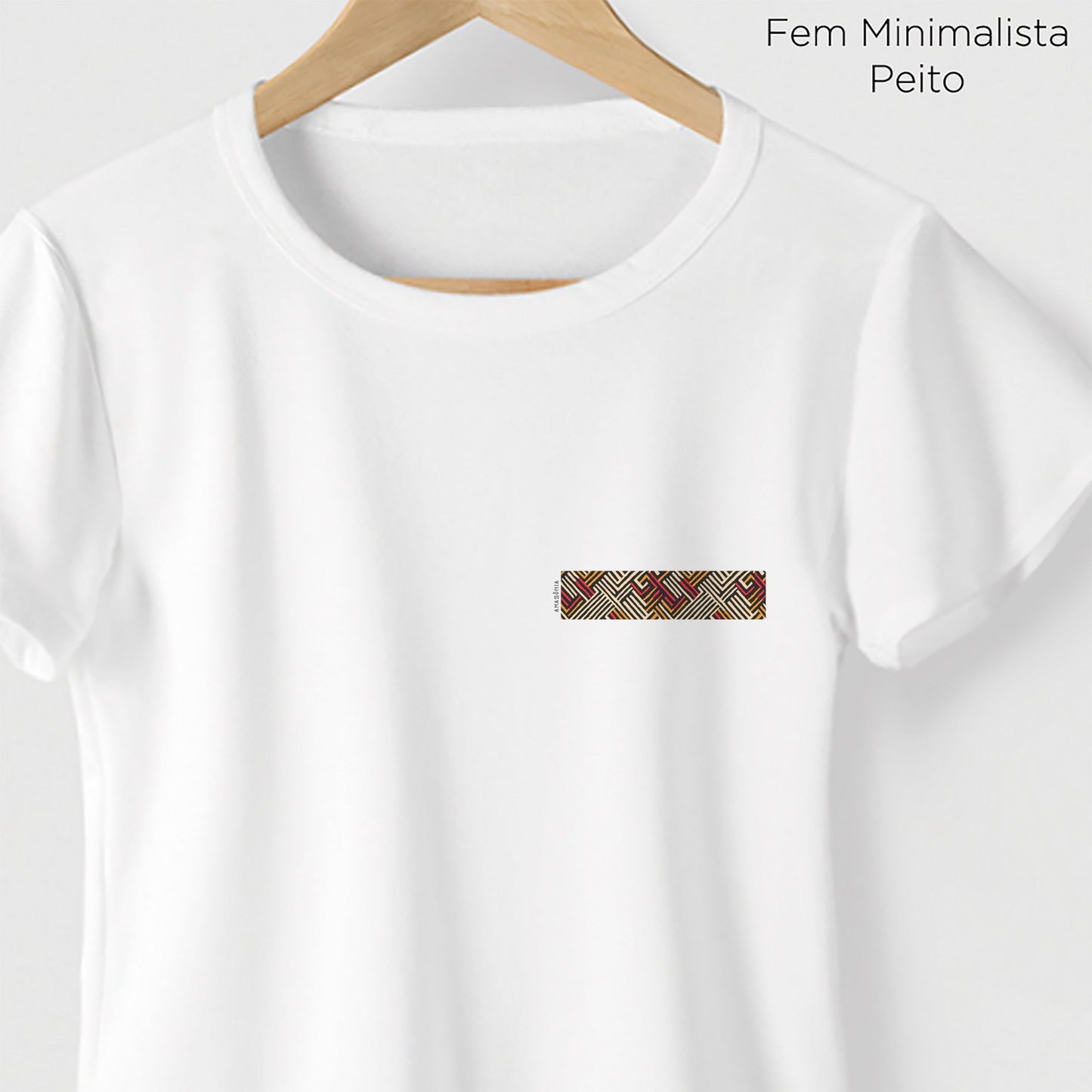 Camiseta Amazônia GRAFISMO INDÍGENA - BRANCO - cód 0580