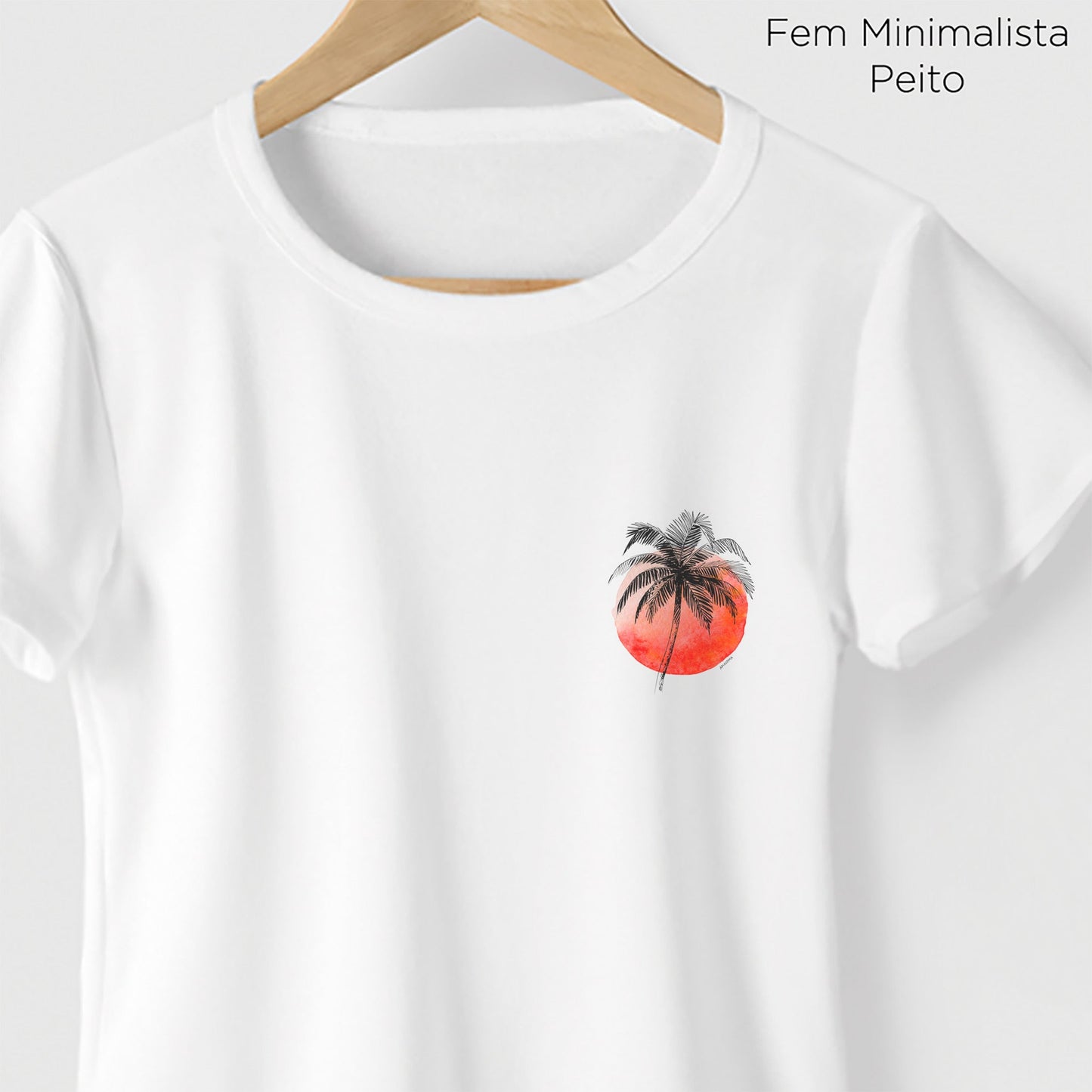 Camiseta Amazônia SUNSET PALM - BRANCO - cód 0581