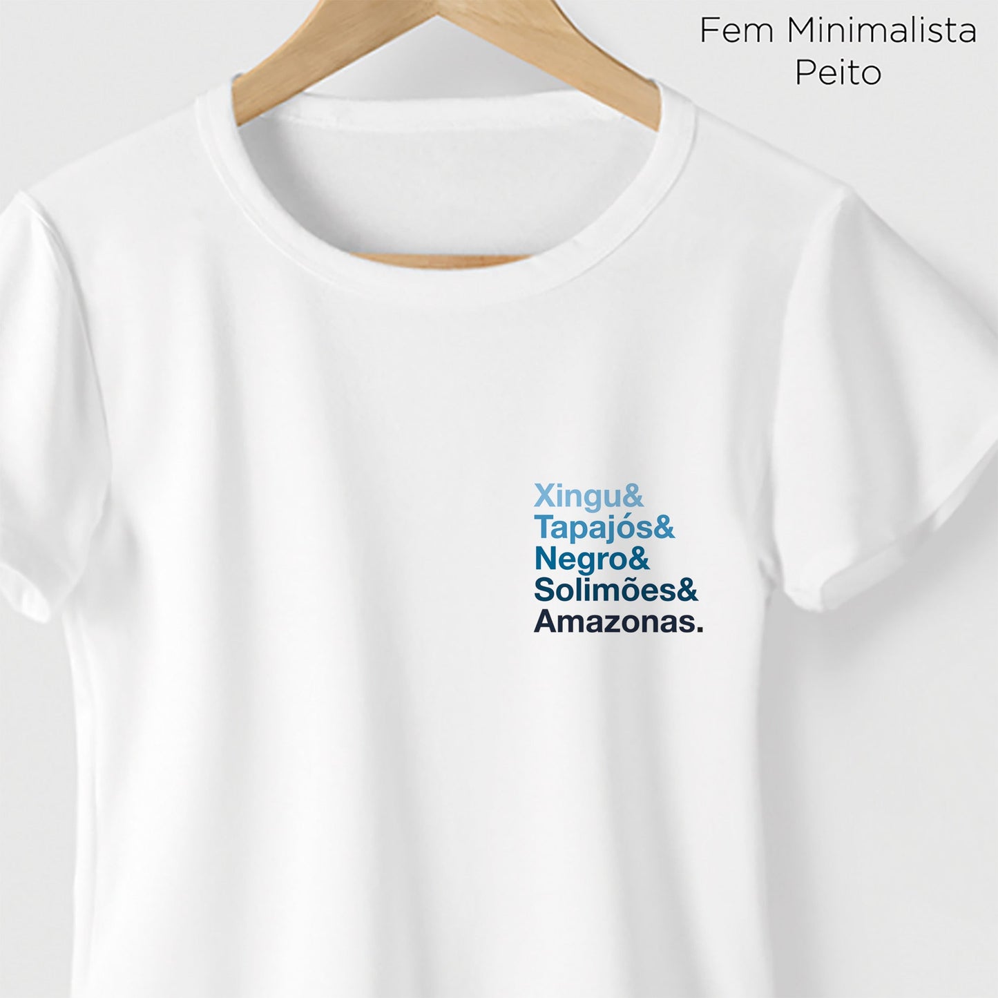 Camiseta Amazônia RIOS DA AMAZÔNIA - BRANCO - cód 0595