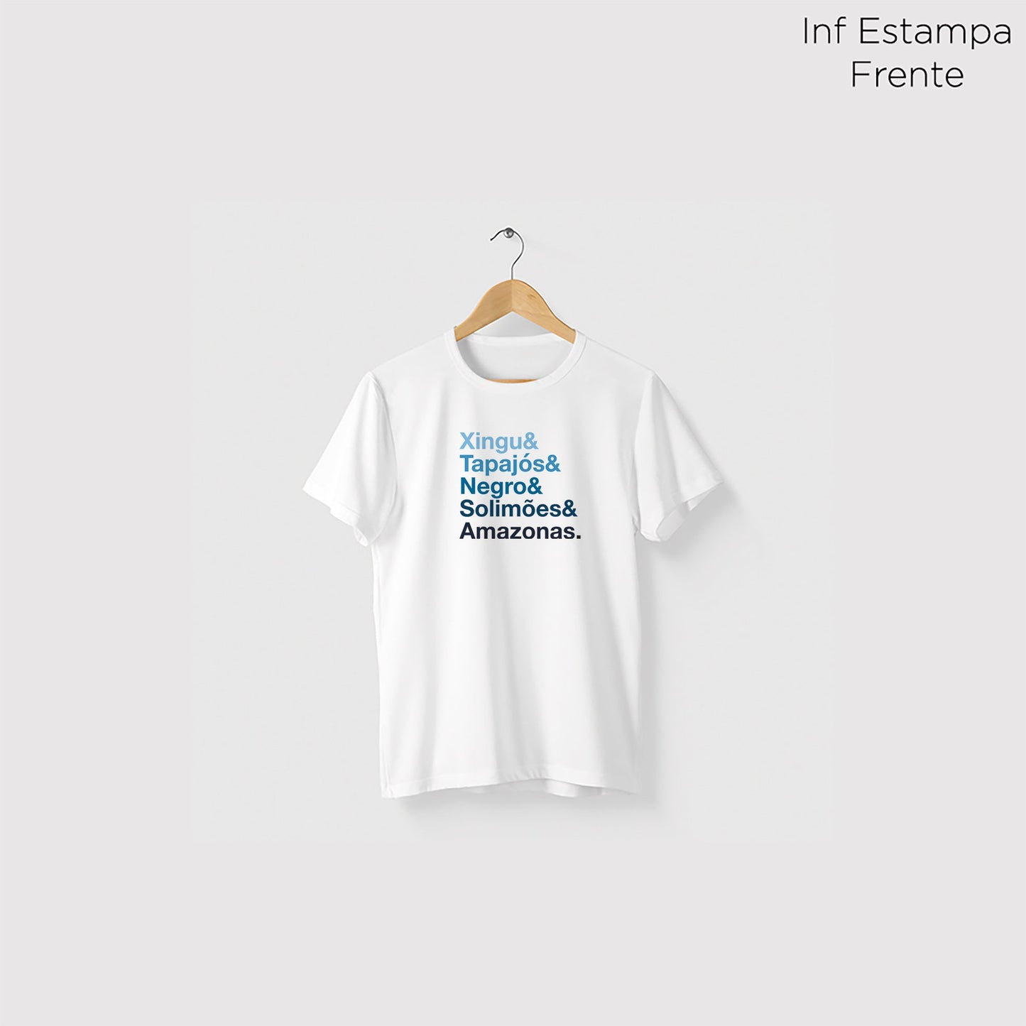 Camiseta Amazônia RIOS DA AMAZÔNIA - BRANCO - cód 0595