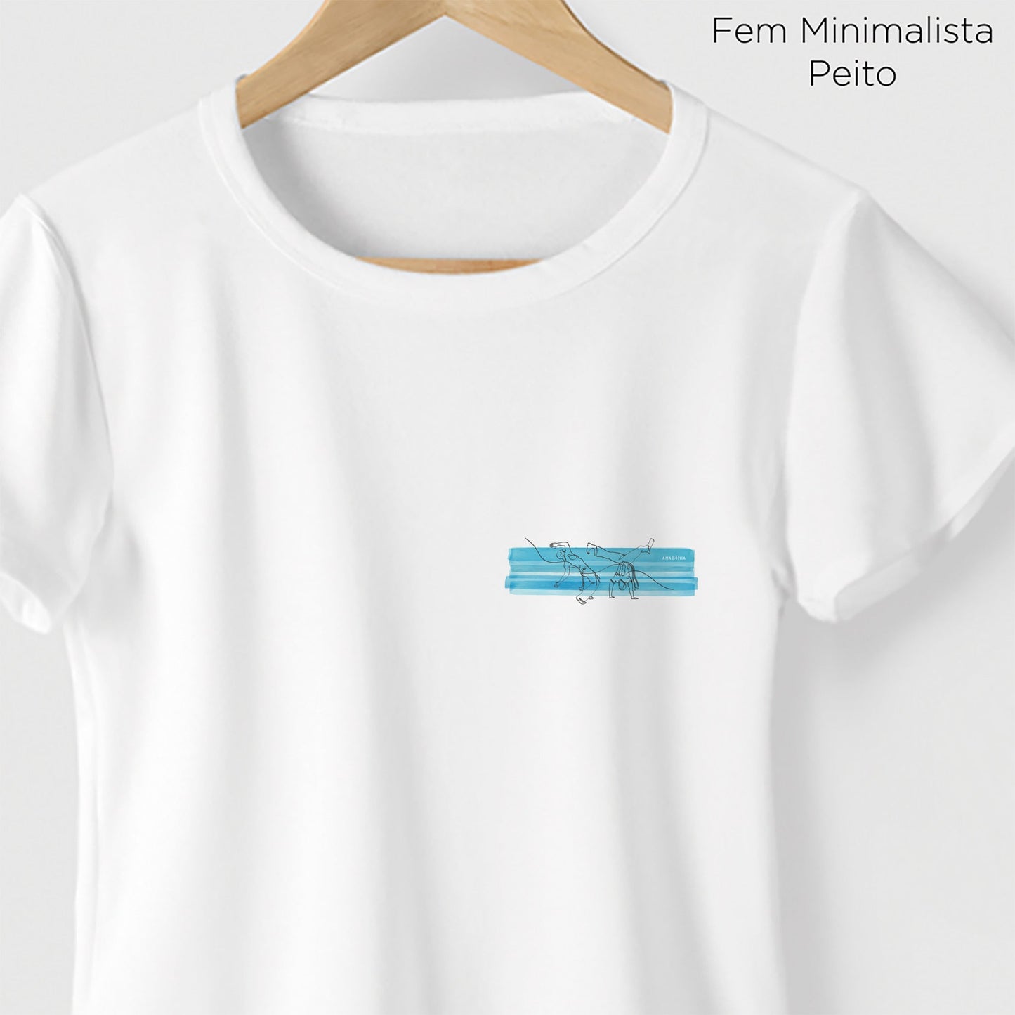 Camiseta Amazônia CAPOEIRA AQUARELA - BRANCO - cód 0663