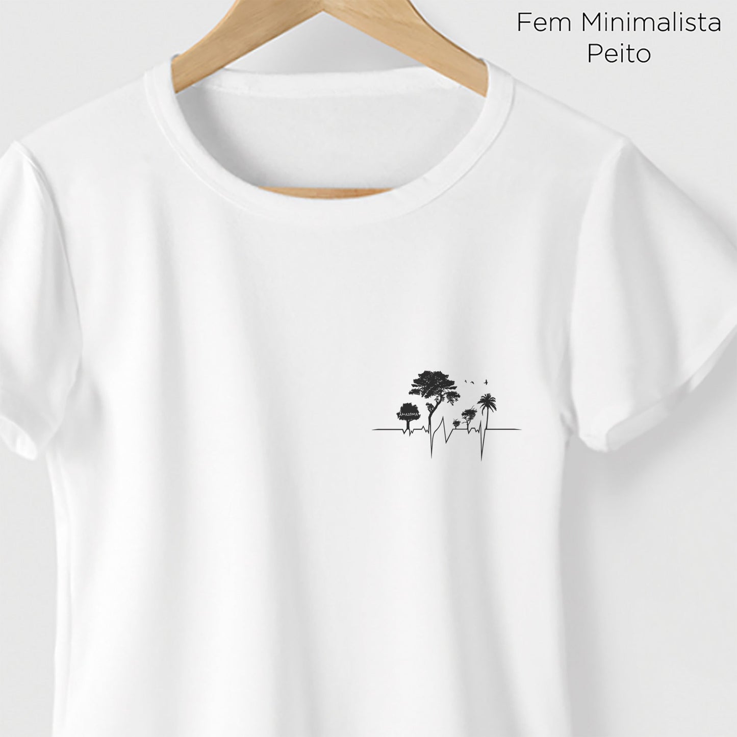 Camiseta Amazônia ELETROCARDIO - BRANCO - cód 0677