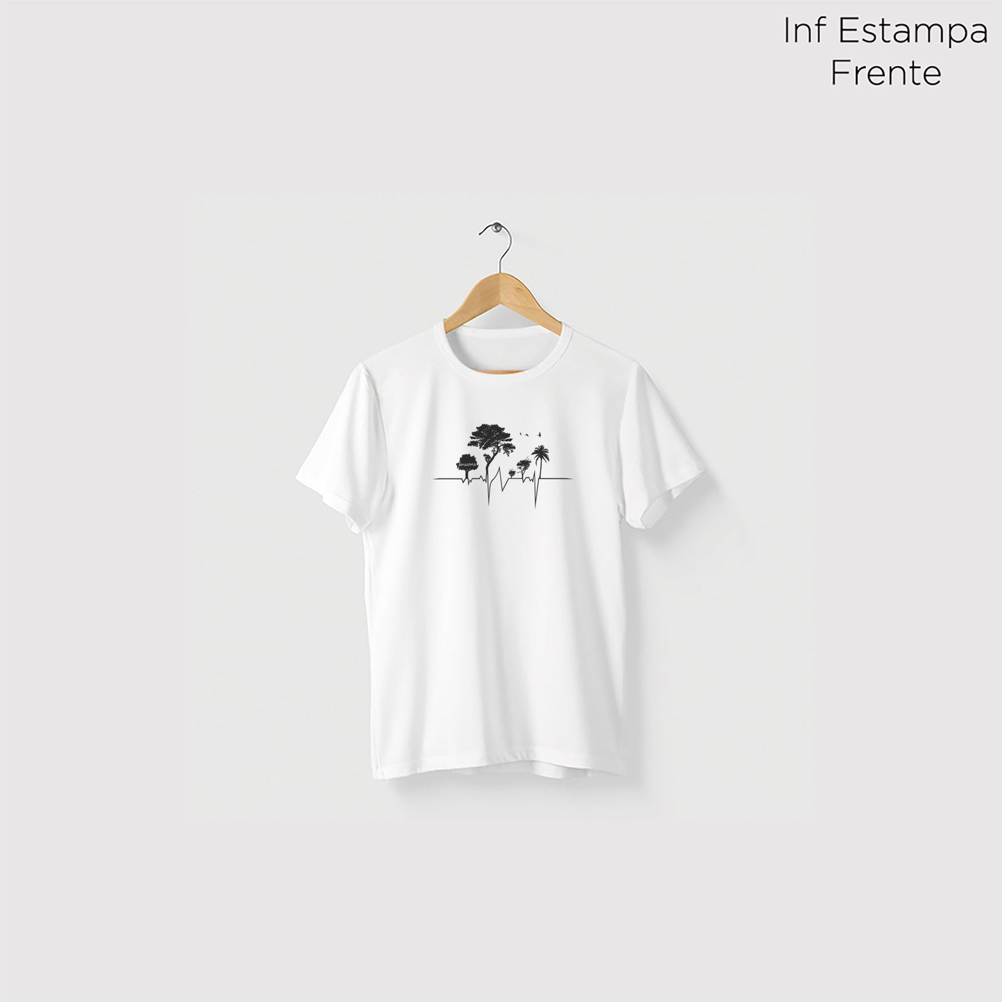 Camiseta Amazônia ELETROCARDIO - BRANCO - cód 0677
