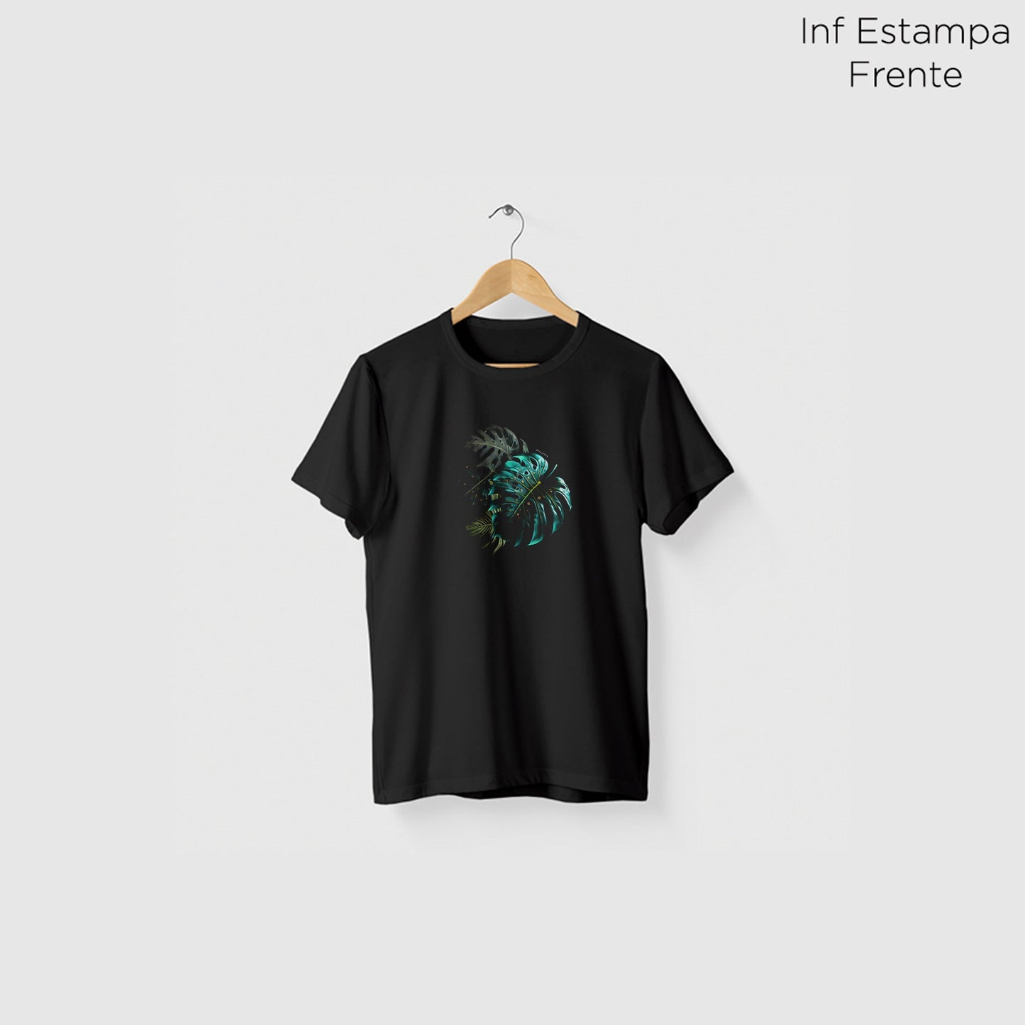 Camiseta Amazônia MONSTERA NEON - PRETO - cód 0678