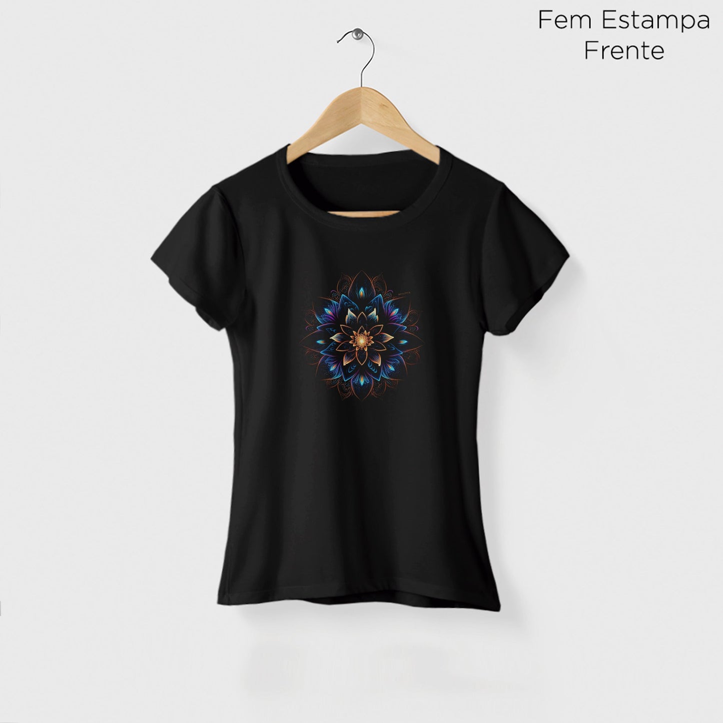 Camiseta Amazônia MANDALA NEON - PRETO - cód 0679