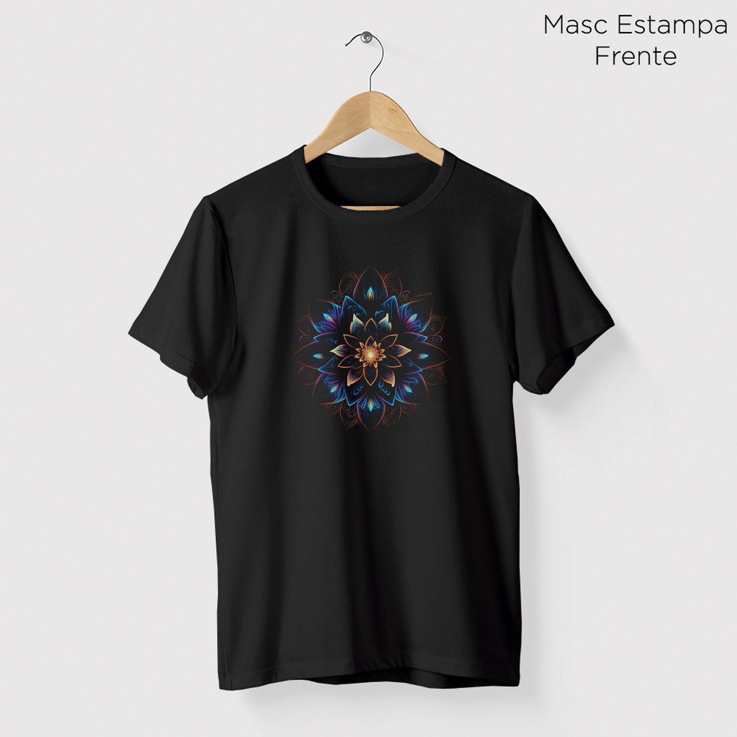 Camiseta Amazônia MANDALA NEON - PRETO - cód 0679