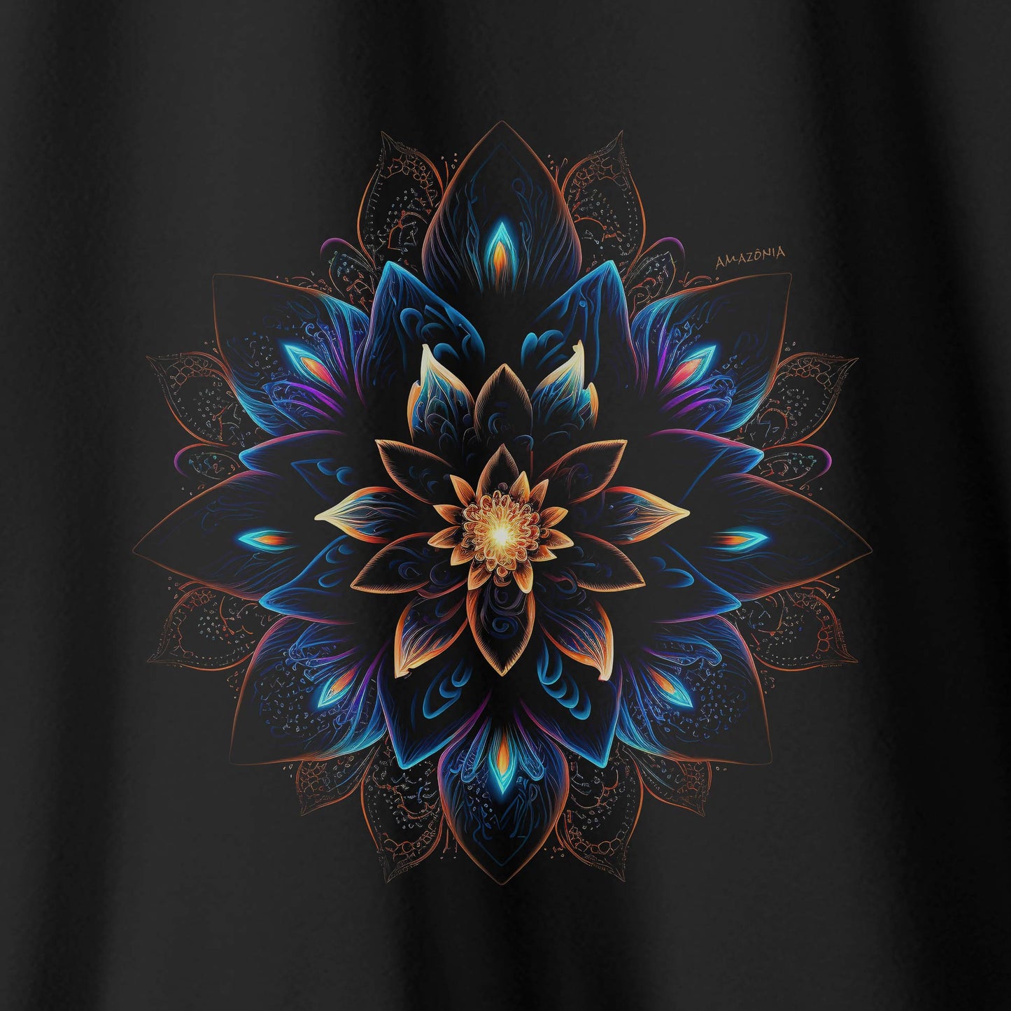 Camiseta Amazônia MANDALA NEON - PRETO - cód 0679