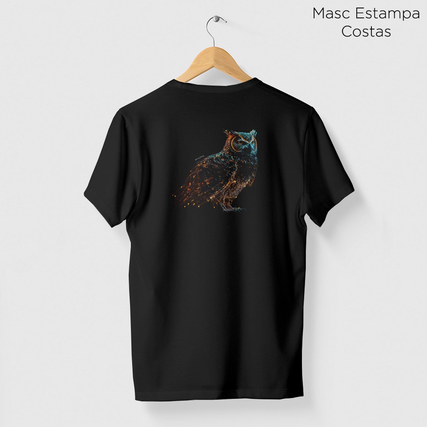 Camiseta Amazônia LUZ CORUJA - PRETO - cód 0688