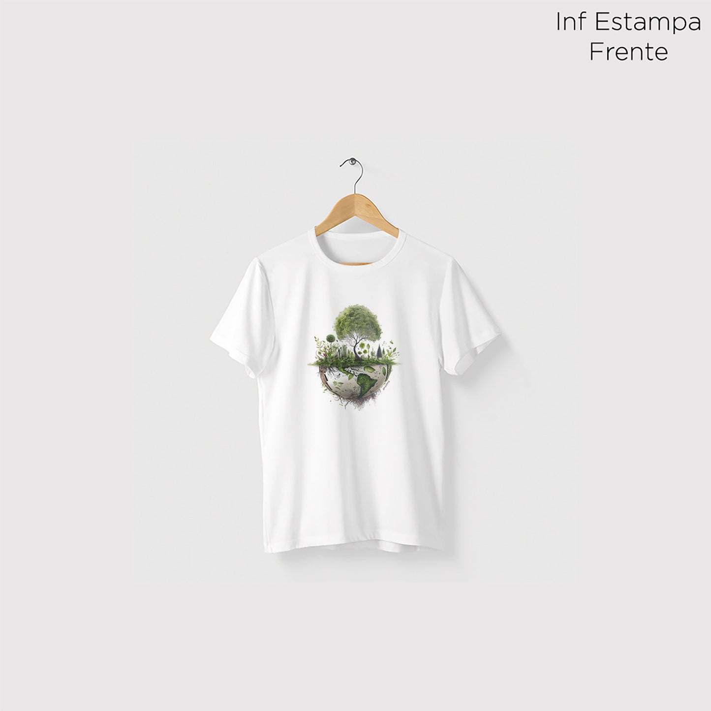 Camiseta Amazônia PLANETA VERDE - BRANCO - cód 0691