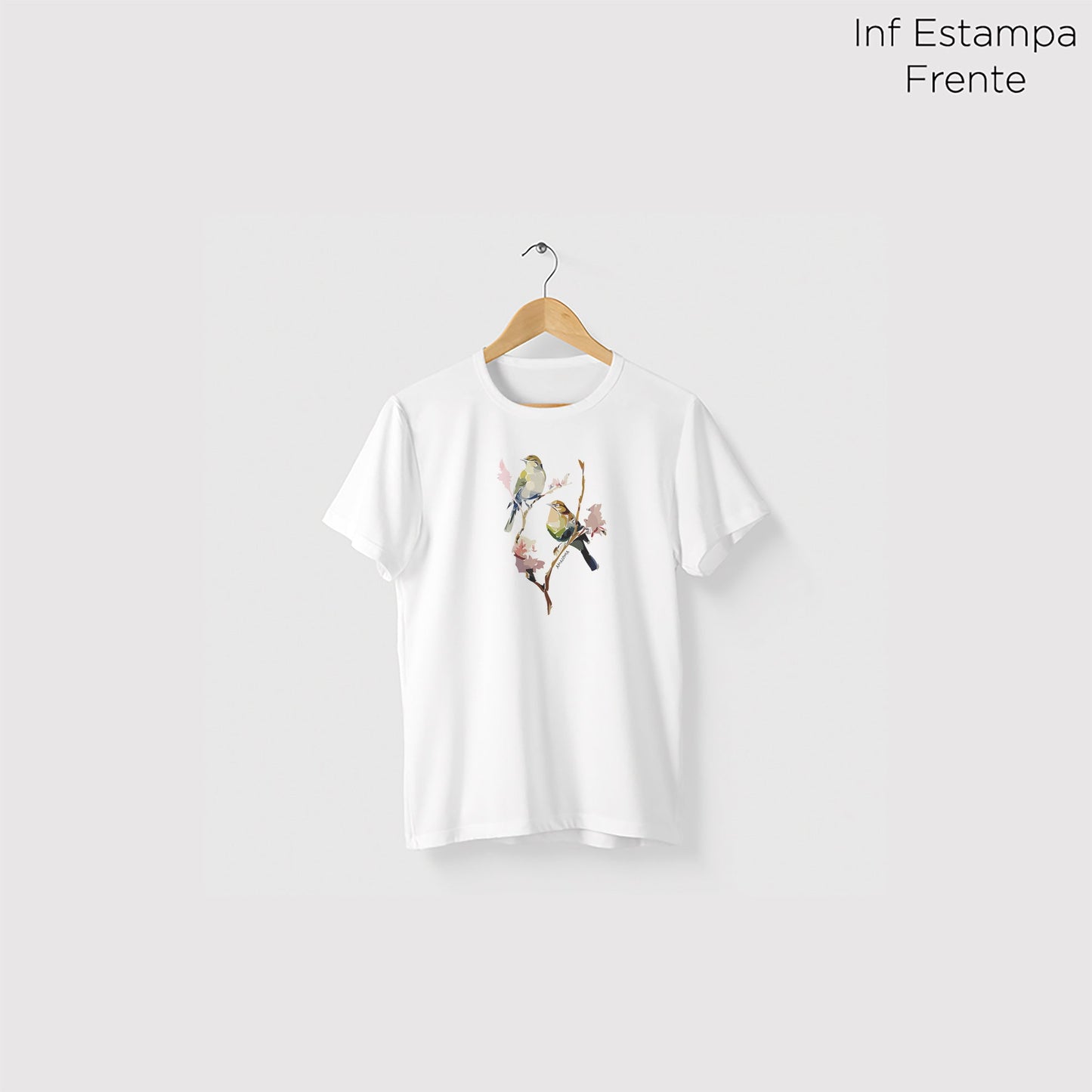 Camiseta Amazônia COLAGEM PÁSSAROS - BRANCO - cód 0692