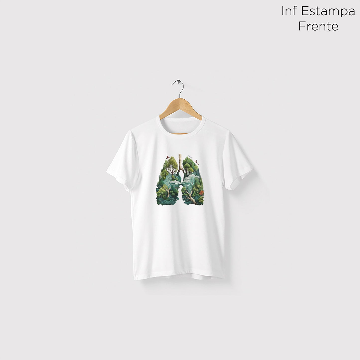 Camiseta Amazônia PULMÃO - BRANCO - cód 0700