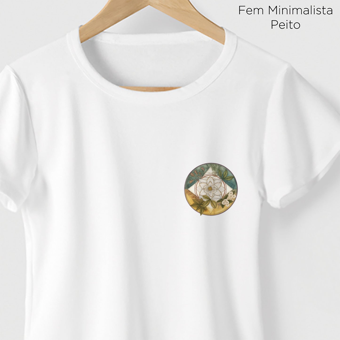 Camiseta Amazônia ELEMENTOS MANDALA - BRANCO - cód 0718