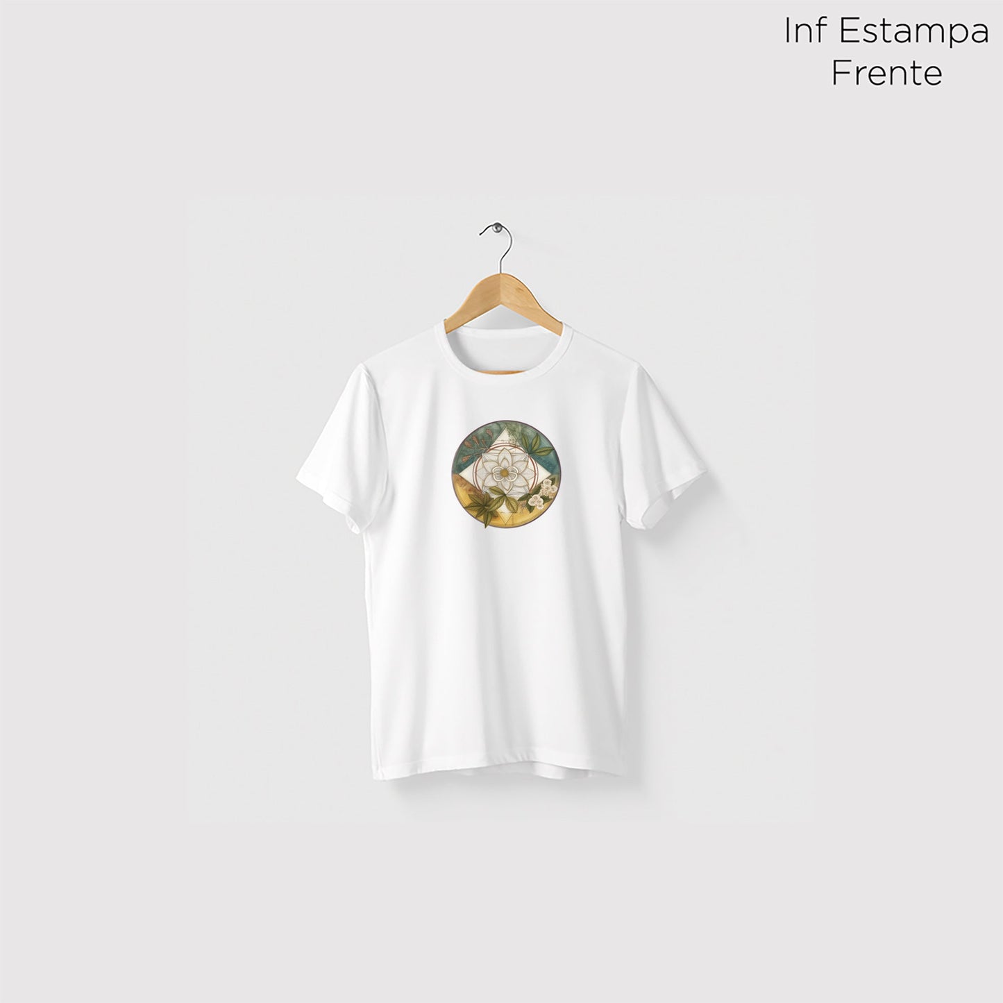 Camiseta Amazônia ELEMENTOS MANDALA - BRANCO - cód 0718