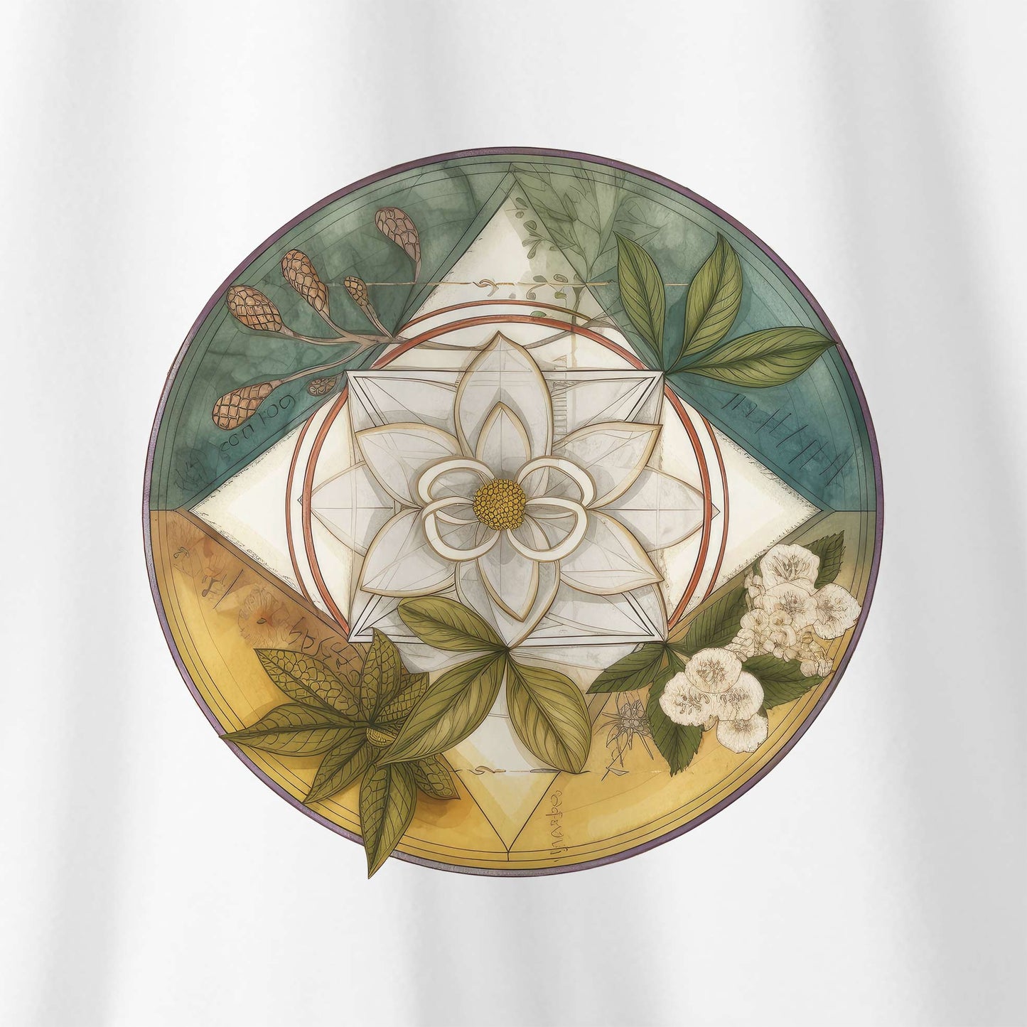 Camiseta Amazônia ELEMENTOS MANDALA - BRANCO - cód 0718