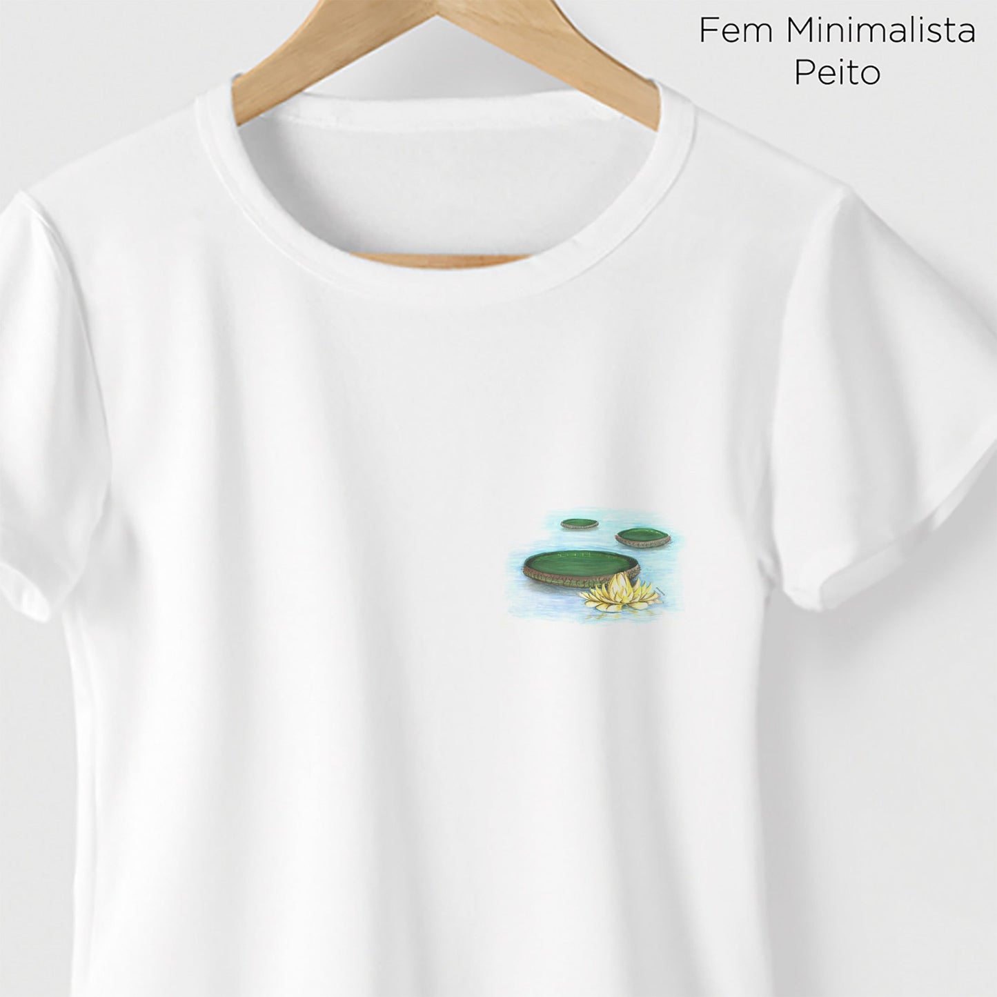 Camiseta Amazônia VITÓRIA-RÉGIA - BRANCO - cód 0742