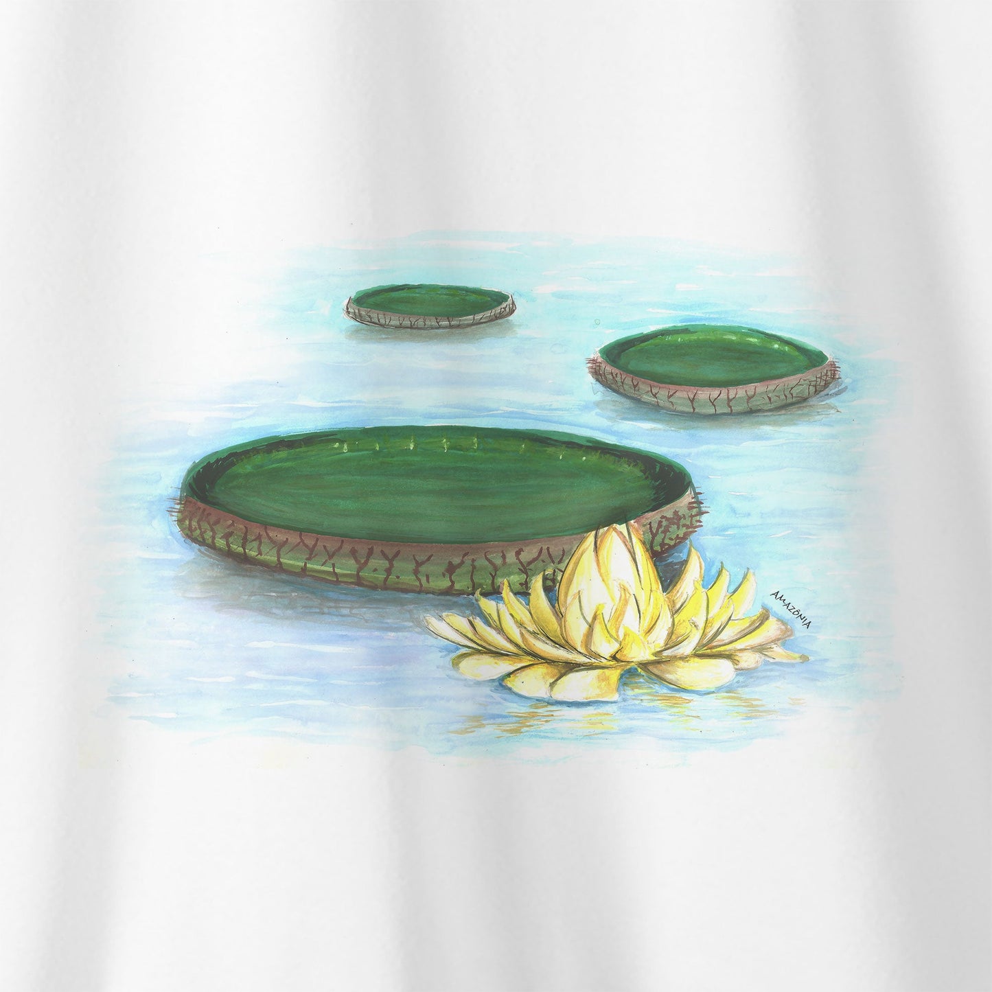 Camiseta Amazônia VITÓRIA-RÉGIA - BRANCO - cód 0742