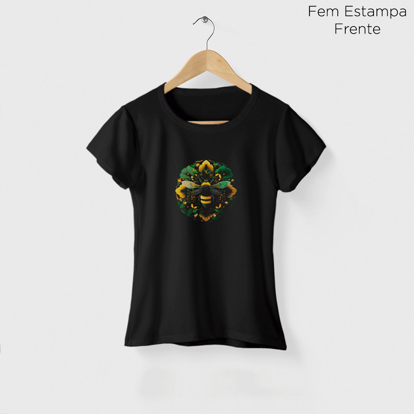 Camiseta Amazônia MANDALA ABELHA - PRETO - cód 0751