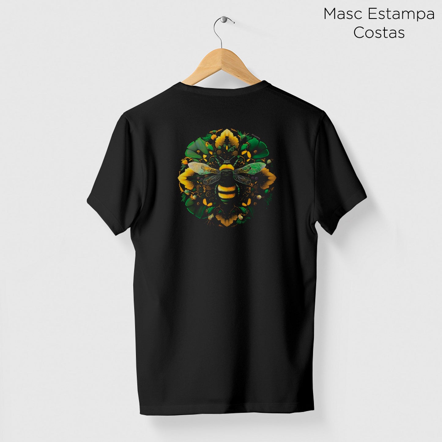 Camiseta Amazônia MANDALA ABELHA - PRETO - cód 0751