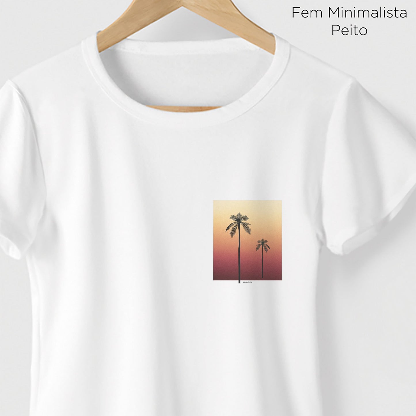 Camiseta Amazônia SUNSET PALM - BRANCO - cód 0765
