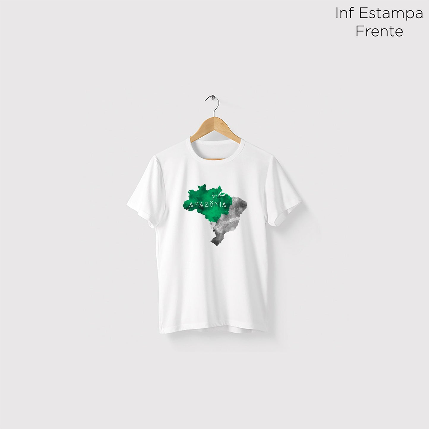Camiseta Amazônia MAPA AMAZÔNIA - BRANCO - cód 0768