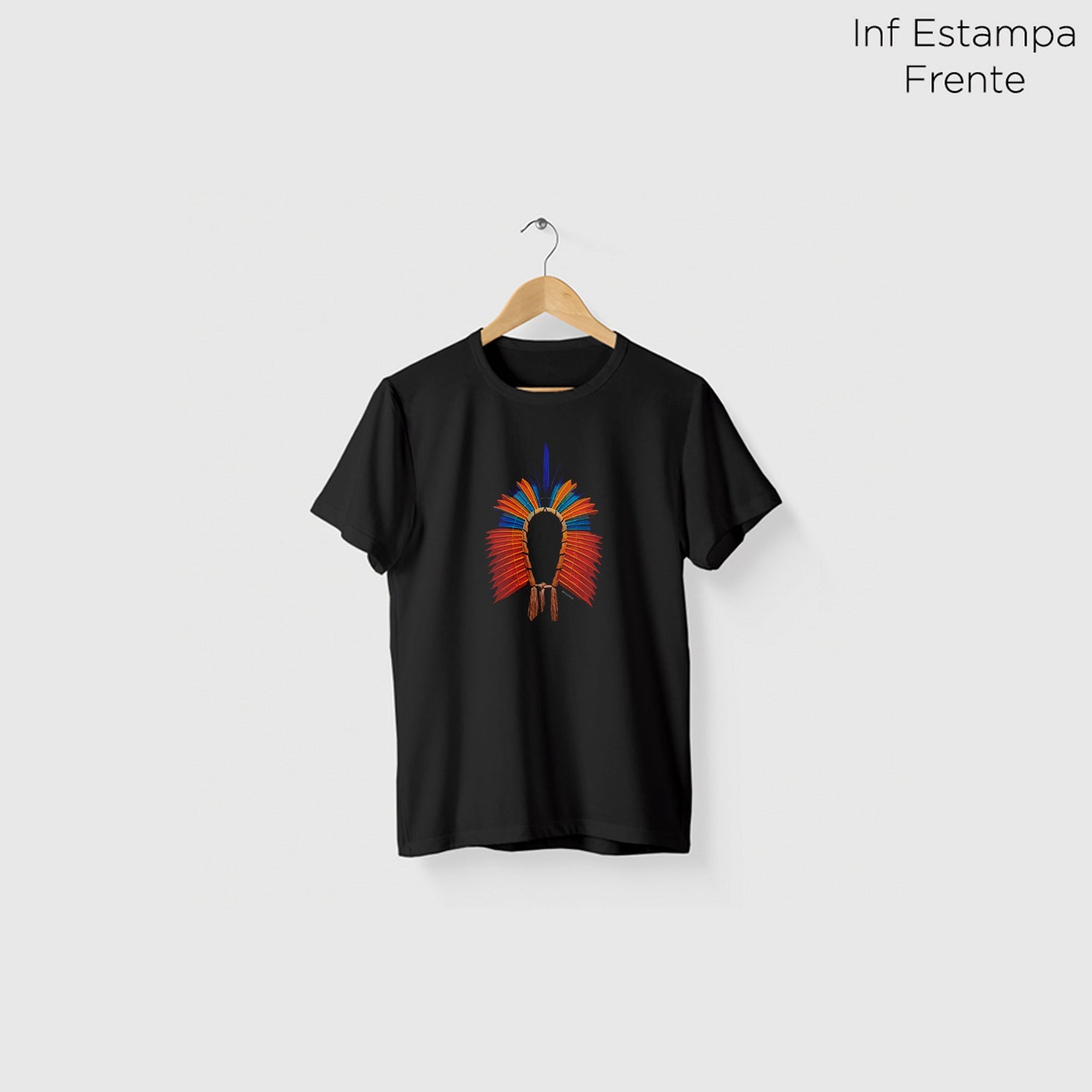 Camiseta Amazônia COCAR GUERREIRO - PRETO - cód 0804